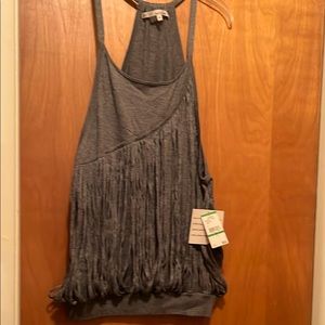 Gray Fringe Women's Top